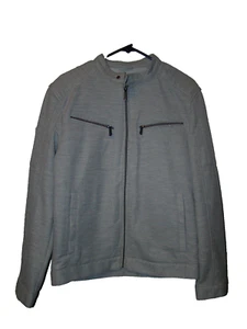 Zara Men's Light Gray Moto Jacket Size US Medium Zip & Snap Pockets - Picture 1 of 7