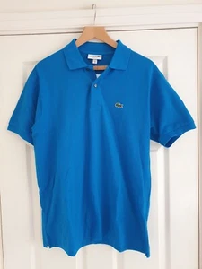 LACOSTE Mens Classic Fit Polo T-Shirt In Turquoise Blue Size FR 5/US L BNWT! - Imagen 1 de 11