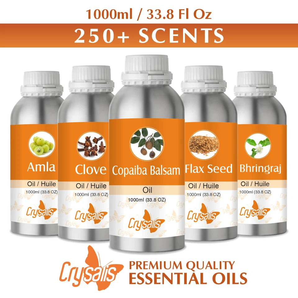 NEW Crysalis Essential Oils Bulk 1000ml – Lavender, Tea Tree, Peppermint & More. - Image 1 of 1