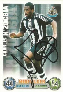 CHARLES N'ZOGBIA SIGNED NEWCASTLE 2007/2008 MATCH ATTAX TRADING CARD+COA - Picture 1 of 1