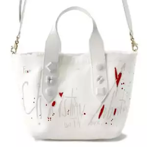 Christian Louboutin 2WAYHandbag Size Medium Canvas/Leather White 3215121 - Picture 1 of 19