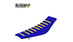 2016-2018 YAMAHA WR 450F Seat Cover Gripper ALL BLUE / YELLOW RIBS #84 - Picture 1 of 3