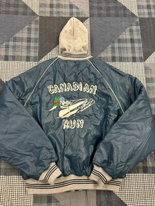 Vintage 1960s Pro Fit Canadian Run Snowmobile Tour Chain Stitch Hoodie Mens XL - Picture 1 of 17