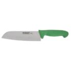 HUBERT® Granton Edge Santoku Knife with Green Polypropylene Handle - 7" L Blade