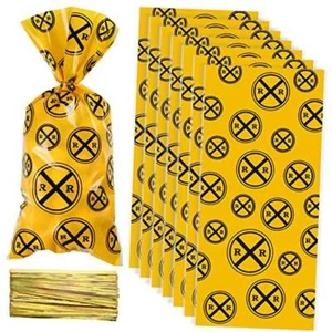  100 Pieces Railroad Treat Bags Heat Sealable Treat Candy Bags Train Party  - Picture 1 of 8