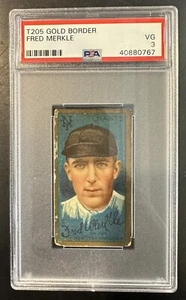1911 T205 Gold Border Fred Merkle PSA 3 VG New York Giants - Picture 1 of 2