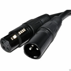 30cm XLR Microphone Male to Female Audio Cable Black - Picture 1 of 1
