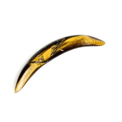 Natural TIGER EYE Gemstone CURVED SEPTUM TUSK  size 12g to 5/8'' and custom - Image 1 of 4