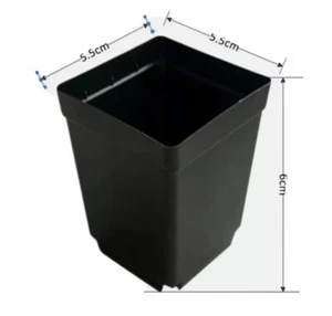 150Pcs 5.5cm Stackable Plant Flower Pots Black Plastic Small Desktop Decorative - Picture 1 of 6