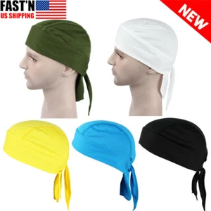 Sports Cooling Durag Skull Cap Headwear Do Rag Bandana Headband Beanie Hat Wrap - Picture 1 of 18