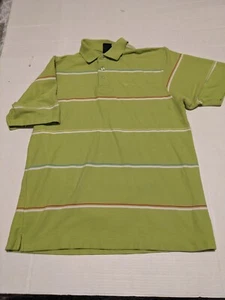 Kani Gold Men's Lime Green With Stripes Polo/ Size L - Picture 1 of 5