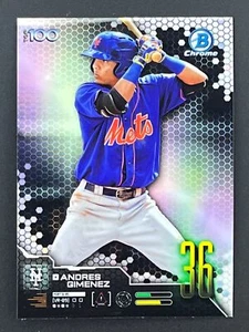 ANDRES GIMENEZ 2019 Bowman Chrome Top 100 Prospects #BTP-36 Mets - Picture 1 of 2