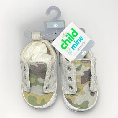Zapatilla deportiva Child of Mine de Carter's Baby Boy camuflada sin cordones - Recién nacido NUEVA CON ETIQUETAS Foto 1 de 4