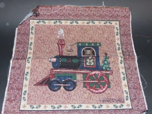 Warren Kimble jouets de Noël train tapisserie inachevée tissu oreiller - Photo 1/2