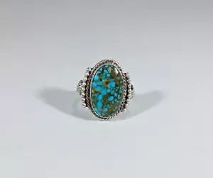 Native America Navajo Sterling Silver Turquoise Ring By Bobby Platero Size 7 - Picture 1 of 8