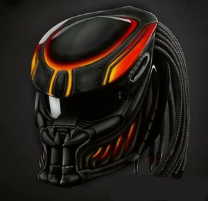 Predator Motorcycle Custom Helmet Lava Orange Gloss S to 3XL - Picture 1 of 4