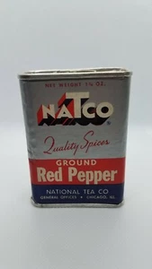 NATCO National Tea Co 1 3/4 OZ Red Pepper Spice Tin Advertising Chicago - Picture 1 of 6