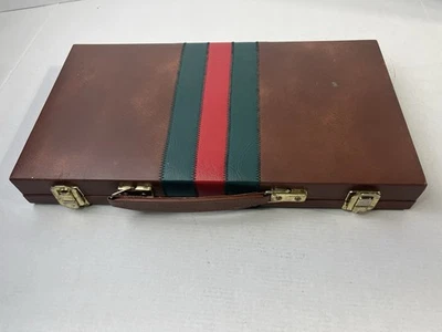 Vintage Rummy Tile Game In Faux Leather Suitcase Travel Case - Image 1 of 4