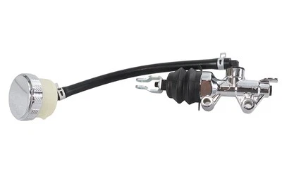 Conjunto de cilindro mestre traseiro cromado compatível com Harley Davidson - Imagem 1 de 2