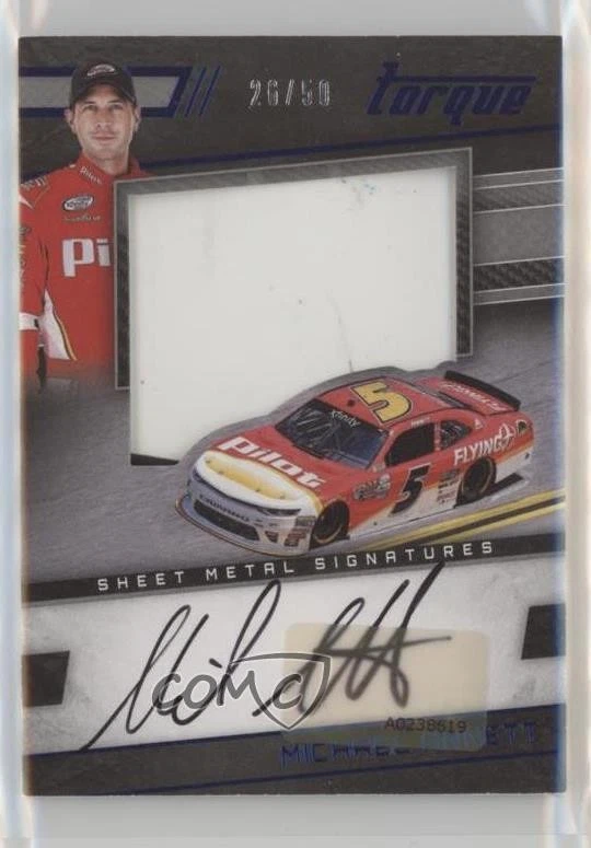 2017 Torque Silhouettes Sheet Metal Signatures Blue 26/50 Michael Annett Auto - Image 1 of 3