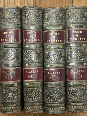 1862 HISTORY OF ENGLAND 4 volumes - Macfarlane - illustrated Blackie leather - Image 1 of 4