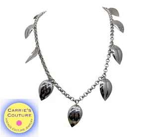 Collar llamativo vintage firmado Napier Leaves Sautoir pasarela alta costura c1977 - Imagen 1 de 13