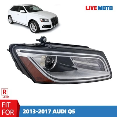 HID/Xenon Headlight Audi Q5 2013-2017 LED DRL Projector W/O AFS Passenger Side - Imagem 1 de 4
