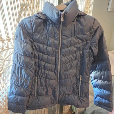 Kenneth Cole Reaction G-III Women's Slate Blue Down Filled Puffer Jacket SMALL - Image 1 of 4