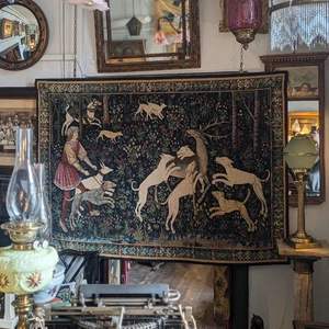 Robert Four Aubusson Wandteppich — La Chasse au Cerf (Hirschjagd), Mitte 20. Jahrhundert - Bild 1 von 10