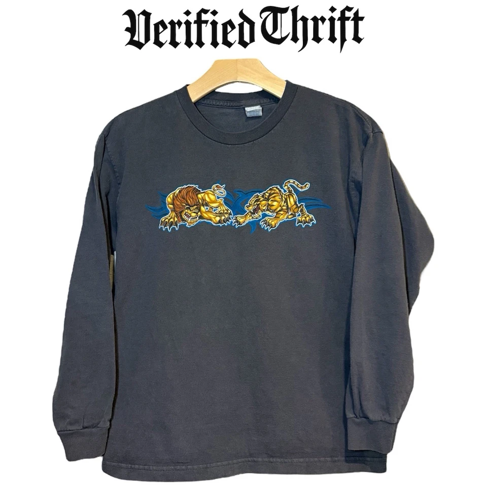 复古 Y2K 上衣重型长袖 T 恤 Tigers Cyber Mall Grunge Youth XL (18) — 第 1/4 张图片