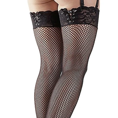 Sexy Straps-Strümpfe S M L Schnürung Netz Spitze Nylons Strapse Damen Dessous - Bild 1 von 4