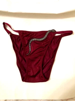Victoria's Secret Bling Estrás Serpiente Mini Cuerda Bikini Panty Vino Tinto Nuevo con Etiquetas Foto 1 de 4