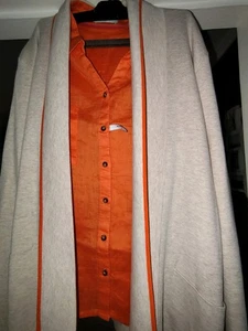 Bonita Schalstrickjacke, Gr. XL, OHNE BLUSE, neu ohne Etikett, beige mit orange - Bild 1 von 7