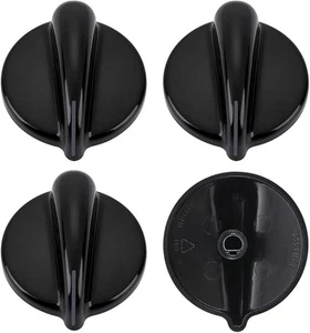 4 Stück WB03T10236 Brenner Bedienknopf, Gasherd Regler schwarz für GE Range/Herd/C - Bild 1 von 5