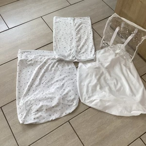 MOTHERCARE 3 PIECE SET, 2 X FITTED SHEETS 67x96cm 1x COVER 79 x100cm 100% COTTON - Picture 1 of 2
