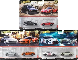 Hot Wheels Premium Twin 2 Pack Mix - Complete Set of 3, Jaguar, Nissan 2025 - Picture 1 of 4