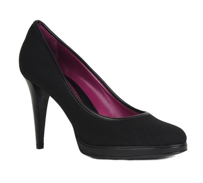 ZAPATOS SERGIO ROSSI ZAPATOS TACÓN ALTO LONA NEGROS PLATAFORMA PEQUEÑA talla 41/11 Foto 1 de 4