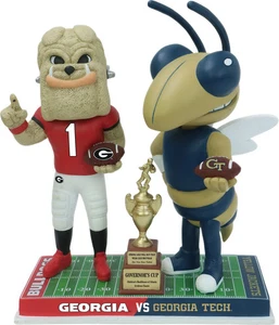 Georgia Bulldogs vs. Georgia Tech Chaquetas Amarillas Fútbol Rivalidad Bobblehead - Imagen 1 de 1