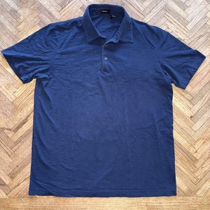 Polo Theory uomo grande blu navy made in Peru 100% cotone manica corta - Foto 1 di 7