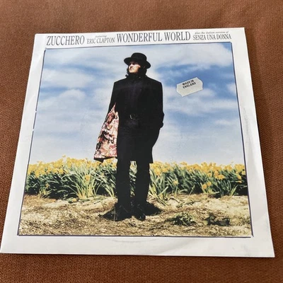 Zucchero & Eric Clapton Wonderful World 7” 45RPM UK Import  - Image 1 of 4