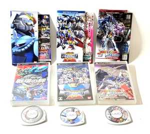 Lot of 3 PSP Gundam Games VS gundam Next Plus Senjou no Kizuna Bandai Japan Used - Picture 1 of 7