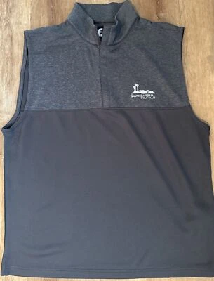 FootJoy Half Zip Vest Men's L Gray Sleeveless Stretch Santa Barbara Golf Club - Image 1 of 4