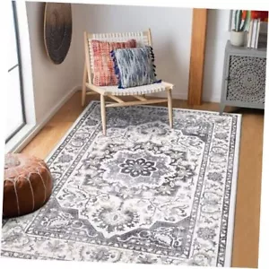 Machine Washable Area Rug 6x9 Large Ultra-Thin Area Rugs 6' x 9' Dark Grey - Picture 1 of 8