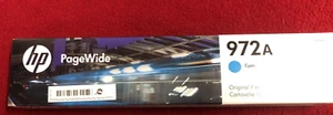 New Hp Ink Cartridge Genuine 972A Cyan Page wide Expire Jan 2024 LOR86AN - Picture 1 of 4