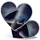 2 x Heart Stickers 7.5 cm - Satellite Dish Night Sky  #3642