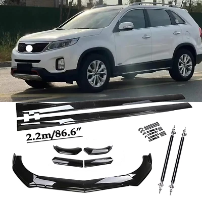 For Kia Sorento 03-23 Front Bumper Lip Splitter Body Kit Side Skirts Gloss Black Foto 1 de 4