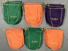 30 Crown Royal Canadian Whiskey flannel drawstring bags: orange green & purple