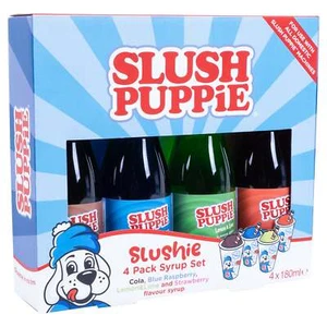 Slush Puppie - Paquete de 4 jarabes frambuesa azul, fresa, cola, limón/lima 180 ml - Imagen 1 de 4