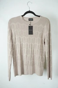 Giorgio Armani Light Brown Sweater Woven 100% Silk Sweater Sz 38 BRAND NEW - Picture 1 of 4