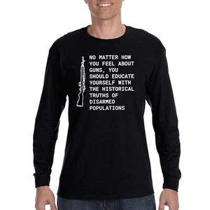 XtraFly Apparel Men's Educate Yourself 2nd Amendment Trump Long Sleeve T-Shirt - Imagen 1 de 3